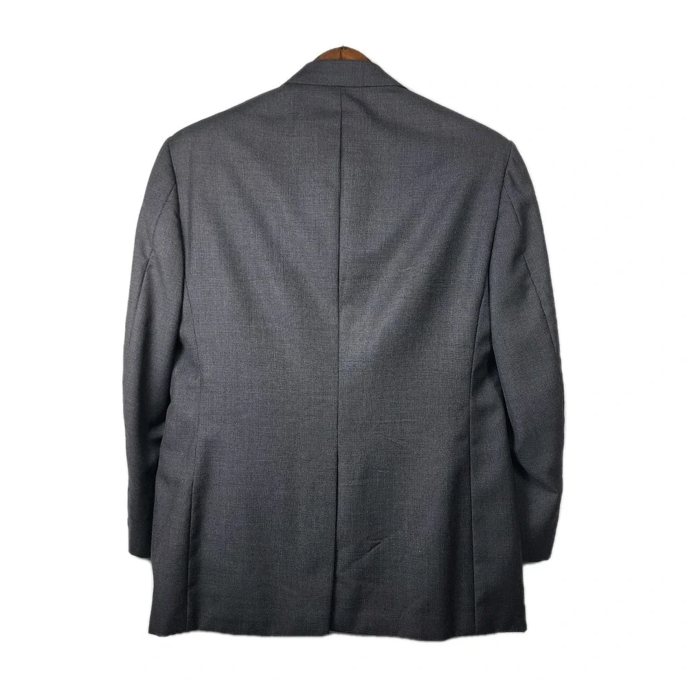 Southwick USA‎ Sharkskin Wool Suit Jacket 40R Gray Sport Coat Classic Tailored